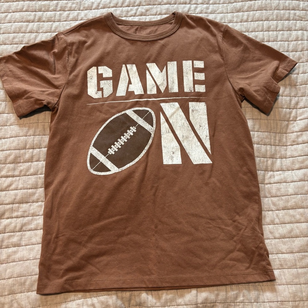 NWOT The Children's Place Brown 'Game On' Football Tee